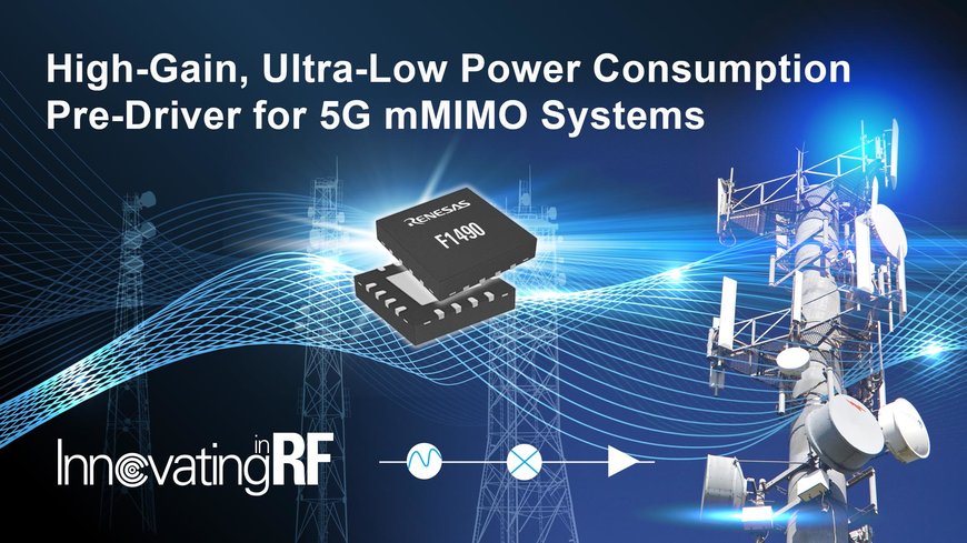 Renesas Strengthens Active Antenna Systems Market Leadership with New RF Amplifier for 4G/5G Infrastructure Systems